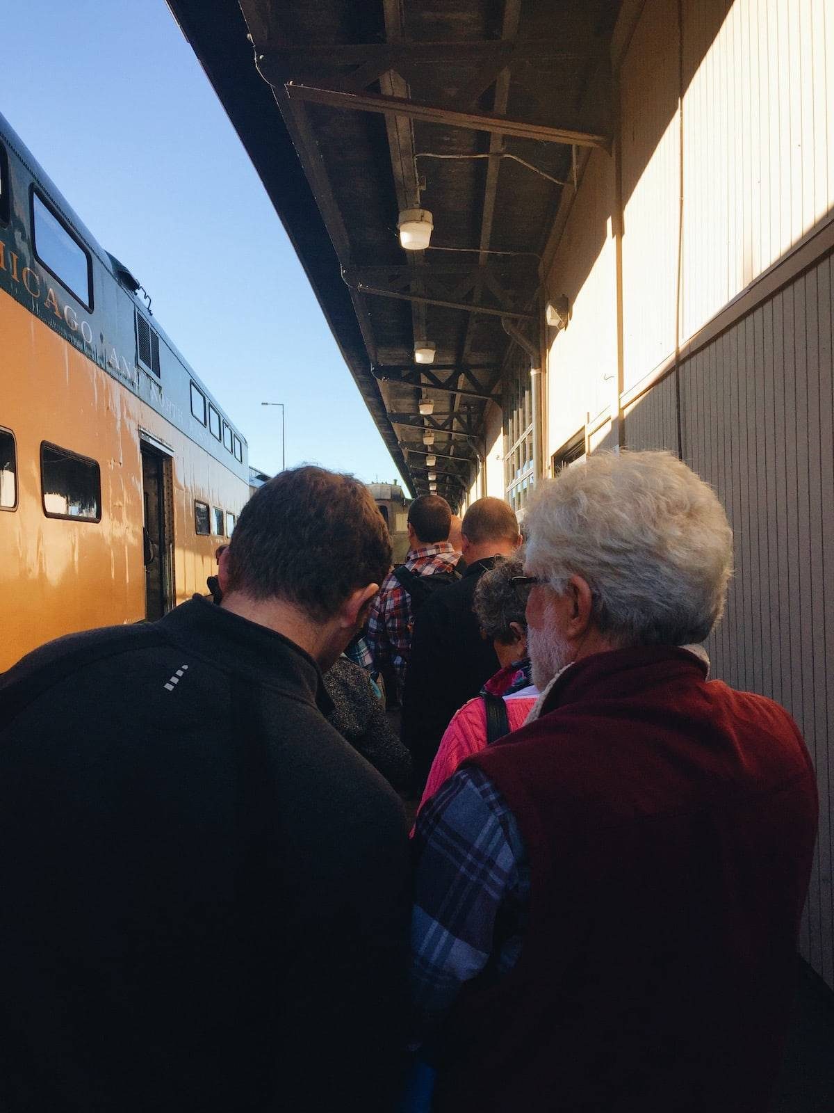 People standing in line.