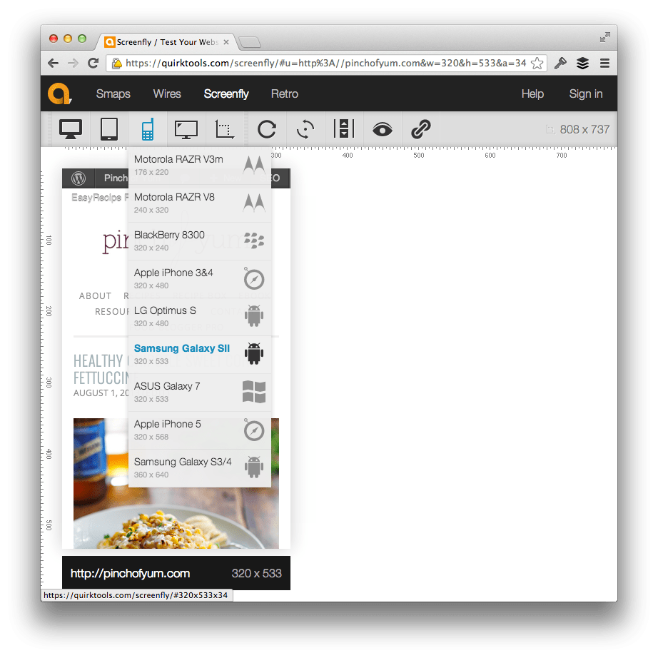 Samsung Galaxy SIII on Screenfly.