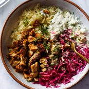 Chicken shawarma bowls.