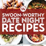 Date night recipes in a collage.