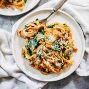 A picture of Creamy Spinach Sweet Potato Noodles with Cashew Sauce