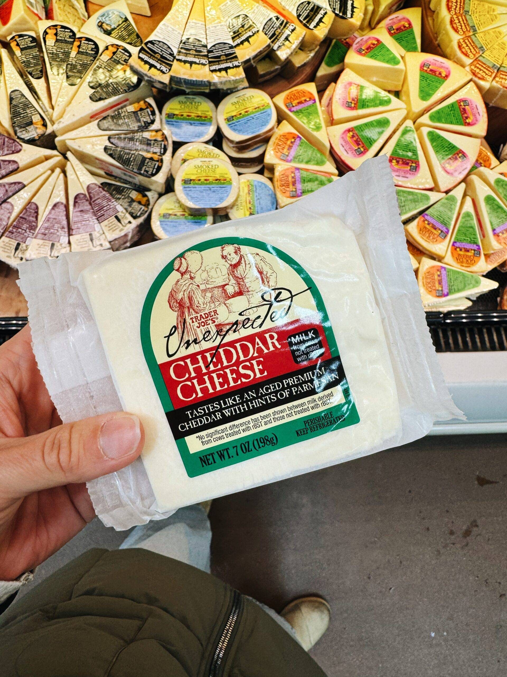 Unexpected cheddar cheese.