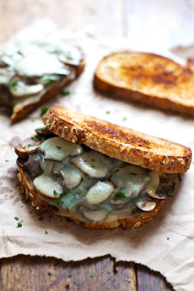 Simple Garlic Butter Mushroom & Provolone Melts.